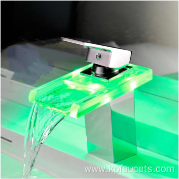 Deck Mounted New Design LED Glass Faucet